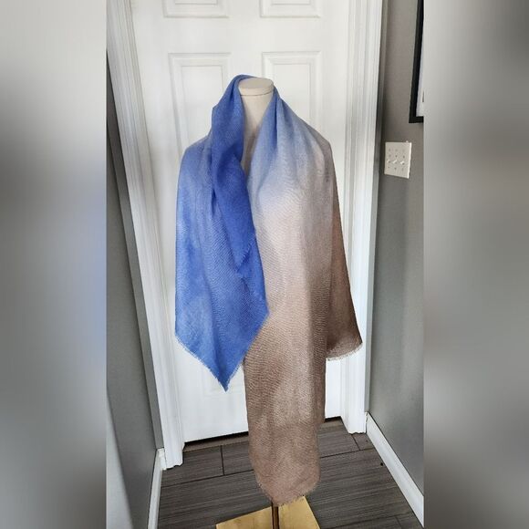 Calvin Klein blue brown ombre scarf - Picture 3 of 4